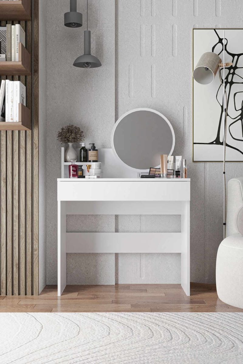 Fabrony kampauspöytä peilillä 124 cm - Huonekalut - Pöytä & ruokailuryhmä - Meikki- & kampauspöydät