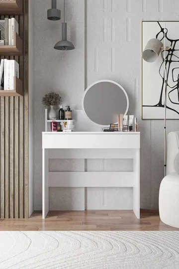Fabrony kampauspöytä peilillä 124 cm - Huonekalut - Pöytä & ruokailuryhmä - Meikki- & kampauspöydät