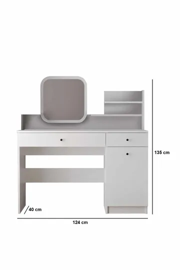 Fabrony kampauspöytä peilillä 90 cm - Huonekalut - Pöytä & ruokailuryhmä - Meikki- & kampauspöydät - Meikkipöytä peilillä