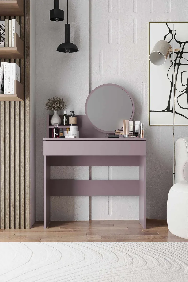 Fabrony kampauspöytä peilillä 90 cm - Huonekalut - Pöytä & ruokailuryhmä - Meikki- & kampauspöydät