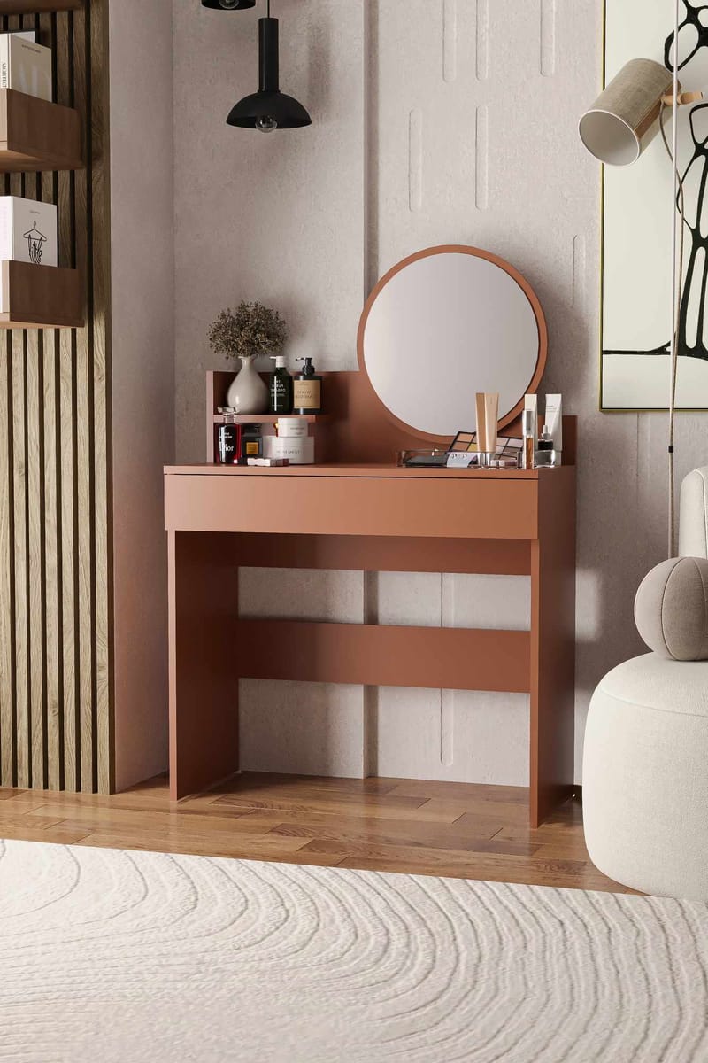 Fabrony kampauspöytä peilillä 90 cm - Huonekalut - Pöytä & ruokailuryhmä - Meikki- & kampauspöydät