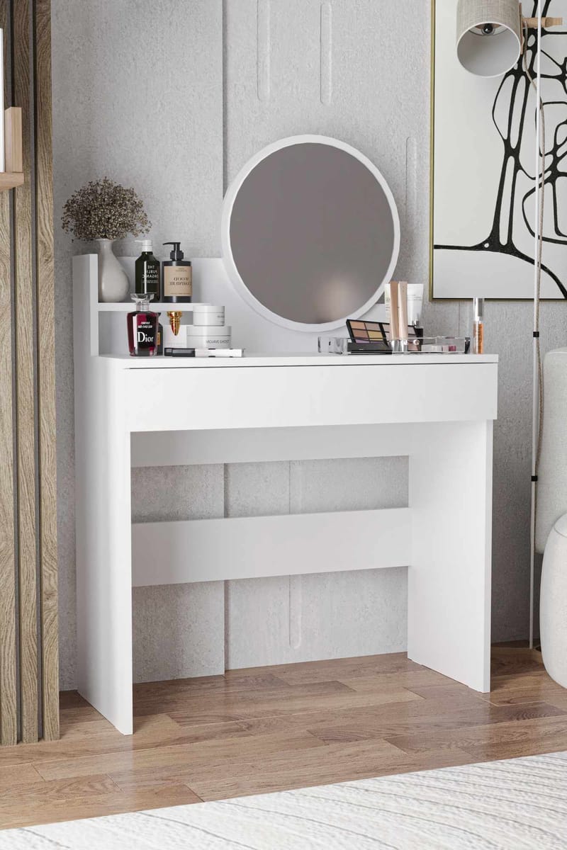 Fabrony kampauspöytä peilillä 124 cm - Huonekalut - Pöytä & ruokailuryhmä - Meikki- & kampauspöydät