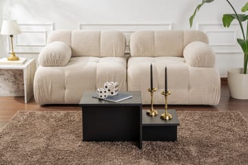 Fabrony suorakaiteen muotoinen sohvapöytä 80x40 cm tummaa puuta - Musta - Huonekalut - Pöytä & ruokailuryhmä - Sohvapöytä