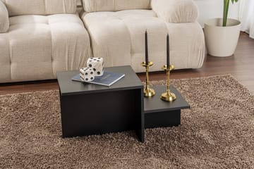 Fabrony suorakaiteen muotoinen sohvapöytä 80x40 cm tummaa puuta - Musta - Huonekalut - Pöytä & ruokailuryhmä - Sohvapöytä