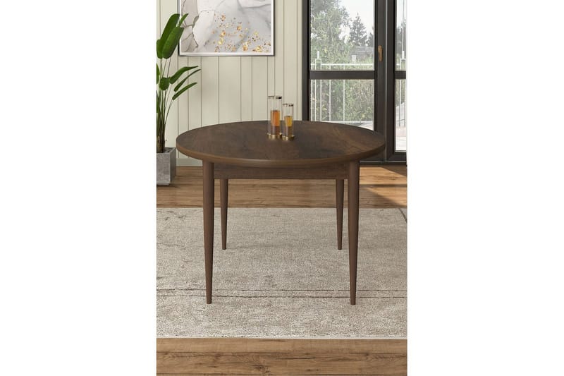 Farefax Ruokapöytä 90 cm Pyöreä - Ruskea - Huonekalut - Pöytä & ruokailuryhmä - Ruokapöydät & keittiön pöydät