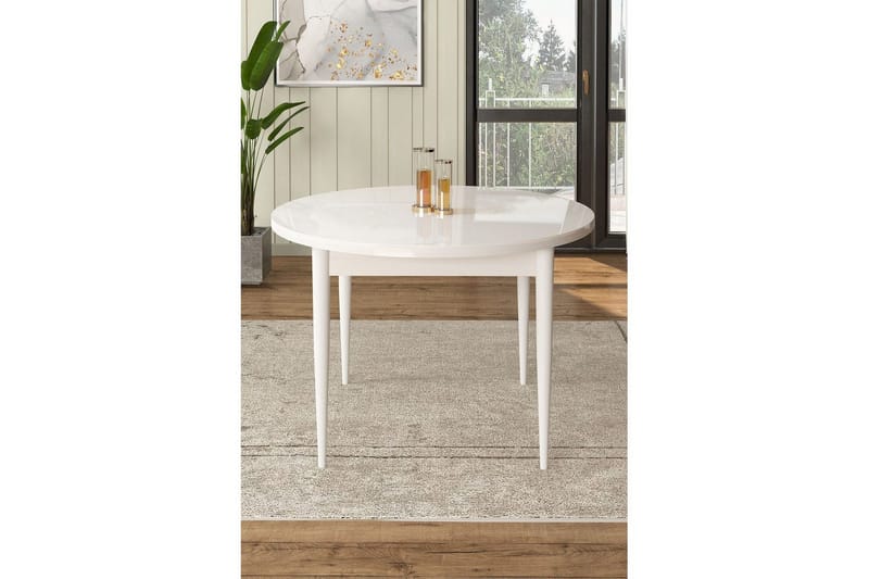 Farefax Ruokapöytä 90 cm Pyöreä - Valkoinen - Huonekalut - Pöytä & ruokailuryhmä - Ruokapöydät & keittiön pöydät