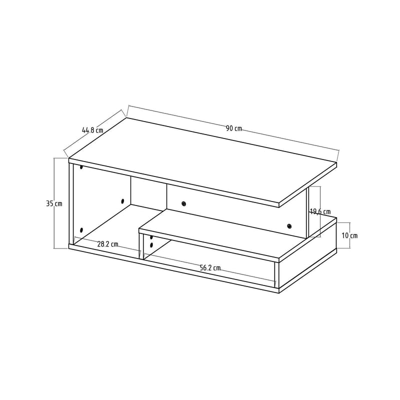 Fenlo sohvapöytä 90x35x44,8 cm - Travertiini - Huonekalut - Pöytä & ruokailuryhmä - Sohvapöytä