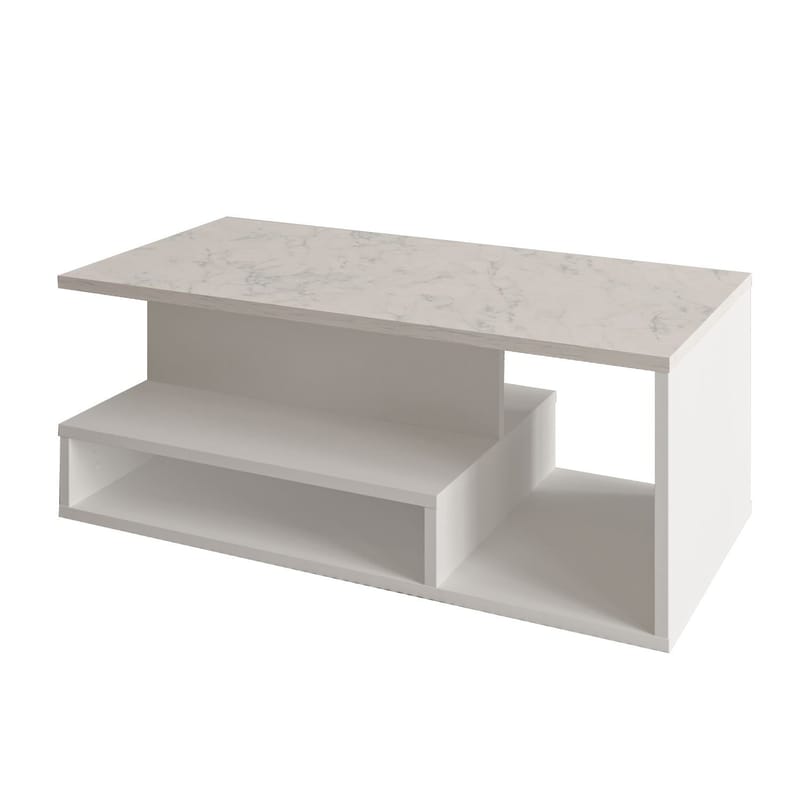 Fenlo sohvapöytä 90x35x44,8 cm - Valkoinen marmori - Huonekalut - Pöytä & ruokailuryhmä - Sohvapöytä