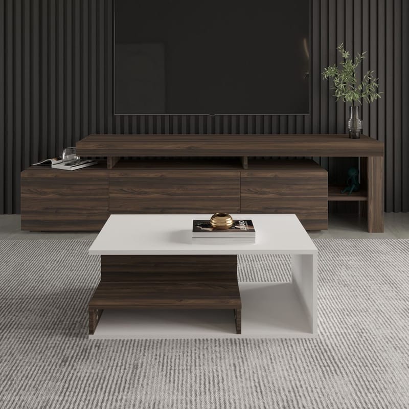 Fenlo sohvapöytä 90x35x44,8 cm - Valkoinen saksanpähkinä - Huonekalut - Pöytä & ruokailuryhmä - Sohvapöytä