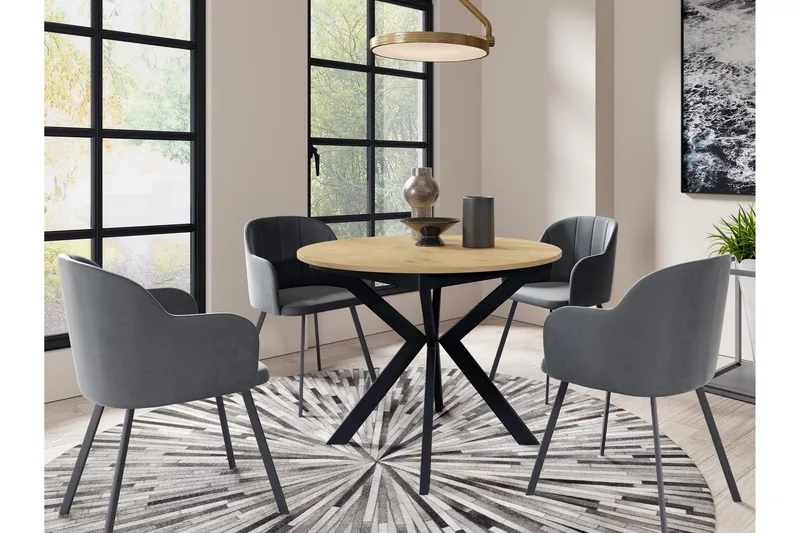 Ferrer ruokapöytä 138 cm - Musta/Beige - Huonekalut - Pöytä & ruokailuryhmä - Ruokapöydät & keittiön pöydät