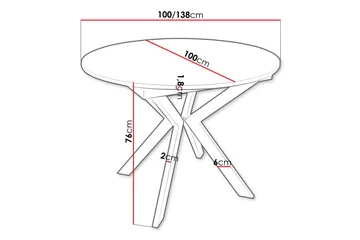 Ferrer ruokapöytä 138 cm - Musta/Beige - Huonekalut - Pöytä & ruokailuryhmä - Ruokapöydät & keittiön pöydät