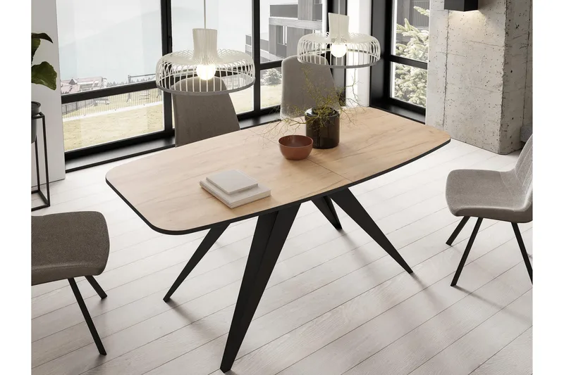 Ferro Ruokapöytä 198 cm - Musta/Beige - Huonekalut - Pöytä & ruokailuryhmä - Ruokapöydät & keittiön pöydät