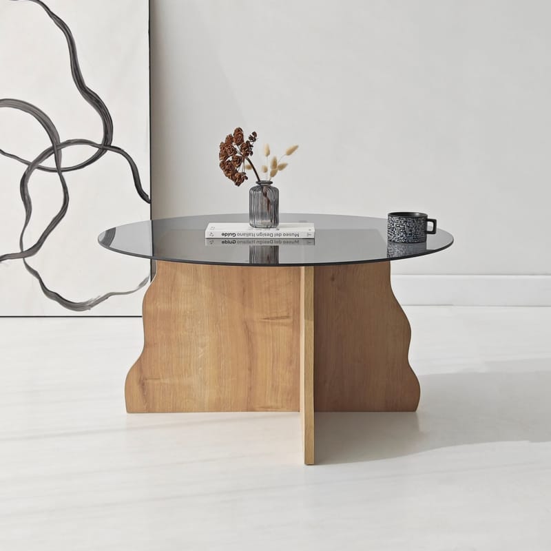 Fikret sohvapöytä 75 cm pyöreä lasi - Huonekalut - Pöytä & ruokailuryhmä - Sohvapöytä