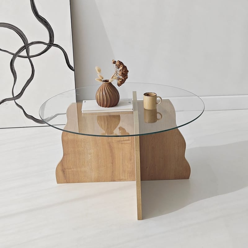 Fikret sohvapöytä 75 cm pyöreä lasi - Huonekalut - Pöytä & ruokailuryhmä - Sohvapöytä