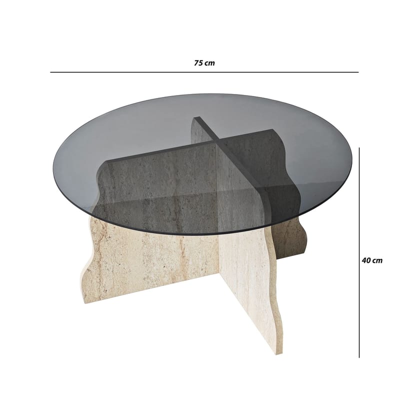 Fikret sohvapöytä 75 cm pyöreä lasi - Huonekalut - Pöytä & ruokailuryhmä - Sohvapöytä