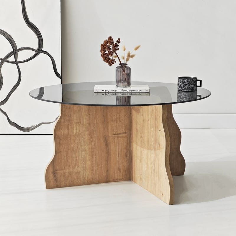 Fikret sohvapöytä 75 cm pyöreä lasi - Huonekalut - Pöytä & ruokailuryhmä - Sohvapöytä