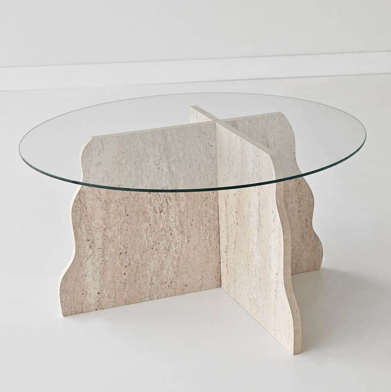 Fikret sohvapöytä 75 cm pyöreä lasi - Huonekalut - Pöytä & ruokailuryhmä - Sohvapöytä