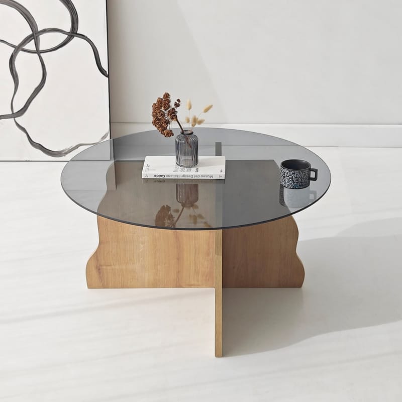 Fikret sohvapöytä 75 cm pyöreä lasi - Huonekalut - Pöytä & ruokailuryhmä - Sohvapöytä