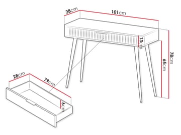 Forba-meikkipöytä 101 cm - valkoinen - Huonekalut - Pöytä & ruokailuryhmä - Meikki- & kampauspöydät