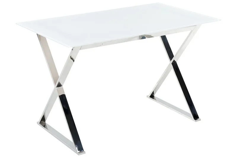 Foxter Ruokapöytä 70x120 cm, Valkoinen/Hopea