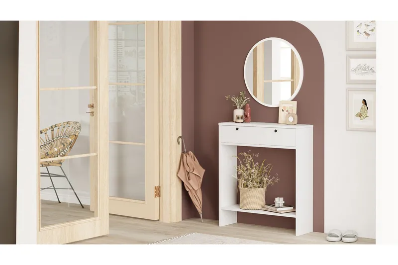 Franga Kampauspöytä - Huonekalut - Pöytä & ruokailuryhmä - Meikki- & kampauspöydät - Meikkipöytä peilillä