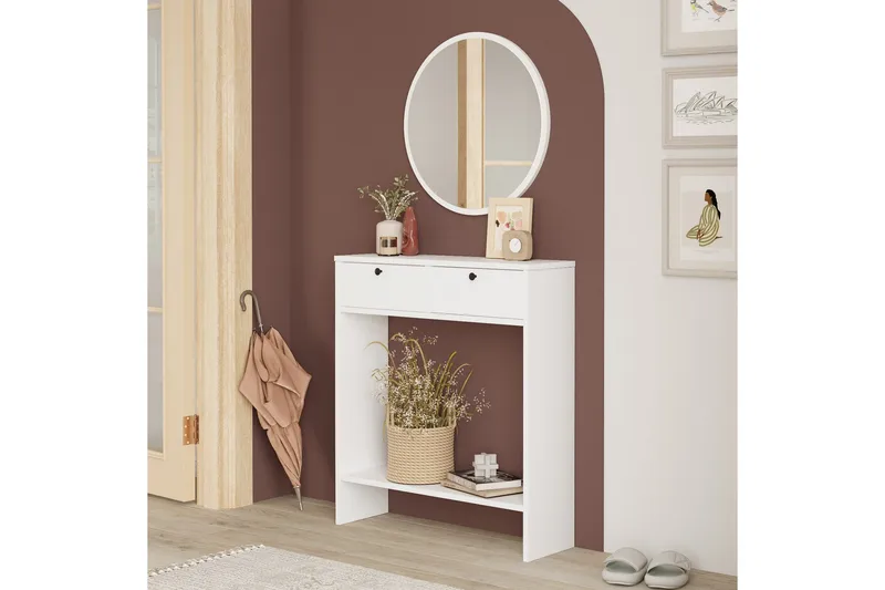 Franga Kampauspöytä - Huonekalut - Pöytä & ruokailuryhmä - Meikki- & kampauspöydät - Meikkipöytä peilillä