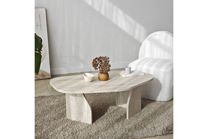 Fredrilla Sohvapöytä 105 cm - Beige - Huonekalut - Pöytä & ruokailuryhmä - Sohvapöytä