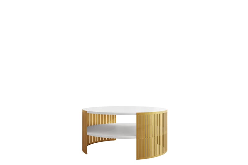 Friend sohvapöytä 75 cm, Kulta/Valkoinen