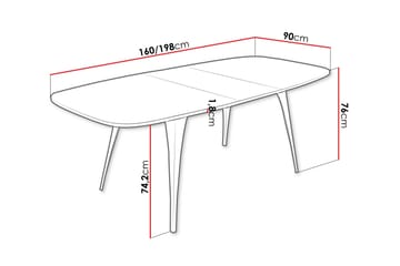 Fritzger ruokapöytä 198 cm - Musta/Beige - Huonekalut - Pöytä & ruokailuryhmä - Ruokapöydät & keittiön pöydät
