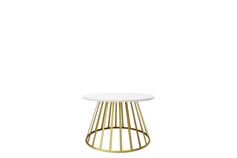 Frosty Sohvapöytä 75 cm, Kulta/Valkoinen