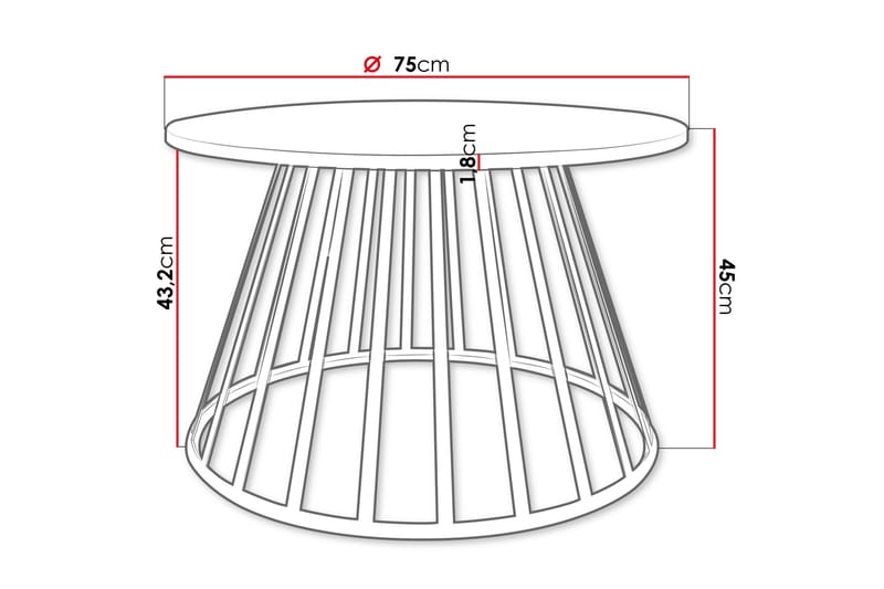 Frosty Sohvapöytä 75 cm - Kulta/Valkoinen - Huonekalut - Pöytä & ruokailuryhmä - Sohvapöytä