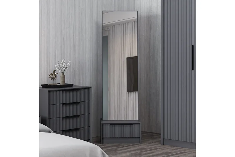 Fruitland Kampauspöytä 54 cm - Antrasiitti - Huonekalut - Pöytä & ruokailuryhmä - Meikki- & kampauspöydät - Meikkipöytä peilillä