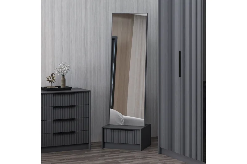 Fruitland Kampauspöytä 54 cm - Antrasiitti - Huonekalut - Pöytä & ruokailuryhmä - Meikki- & kampauspöydät - Meikkipöytä peilillä