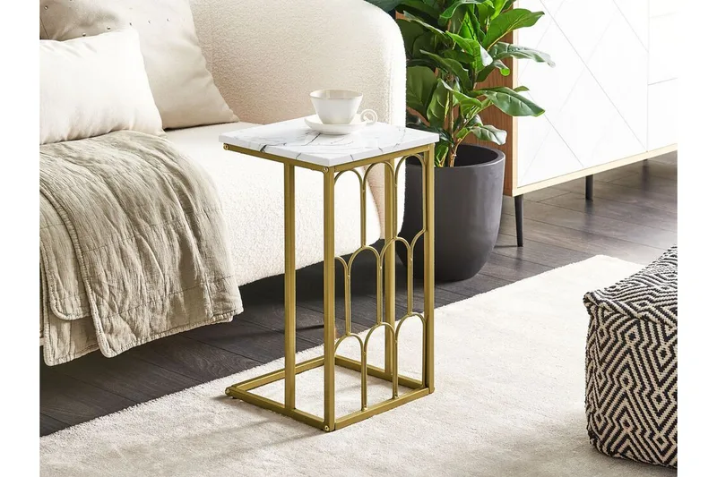 Fuller Sohvapöytä 30 cm - Valkoinen/Kulta - Huonekalut - Pöytä & ruokailuryhmä - Sohvapöytä