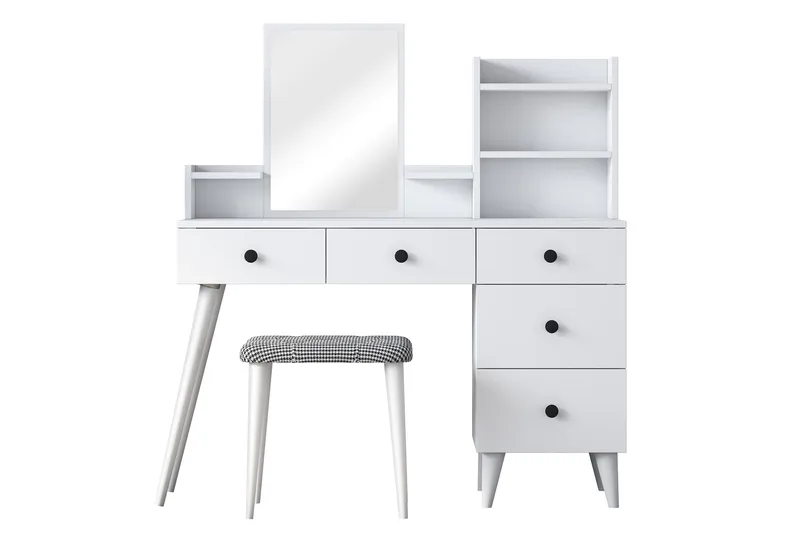 Fynnian Kampauspöytä 122,2 cm - Valkoinen - Huonekalut - Pöytä & ruokailuryhmä - Meikki- & kampauspöydät - Meikkipöytä peilillä