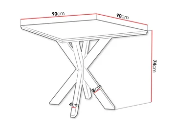Fynrel Ruokapöytä 90 cm neliönmuotoinen - Musta/Ruskea - Huonekalut - Pöytä & ruokailuryhmä - Ruokapöydät & keittiön pöydät