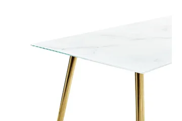 Gabriela Ruokapöytä 70x120 cm - Valkoinen Kulta - Huonekalut - Pöytä & ruokailuryhmä - Ruokapöydät & keittiön pöydät