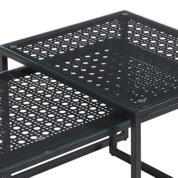 Galilo sarjapöytä 100 cm, 2 kpl - Läpinäkyvä ja mattamusta - Huonekalut - Pöytä & ruokailuryhmä - Sohvapöytä