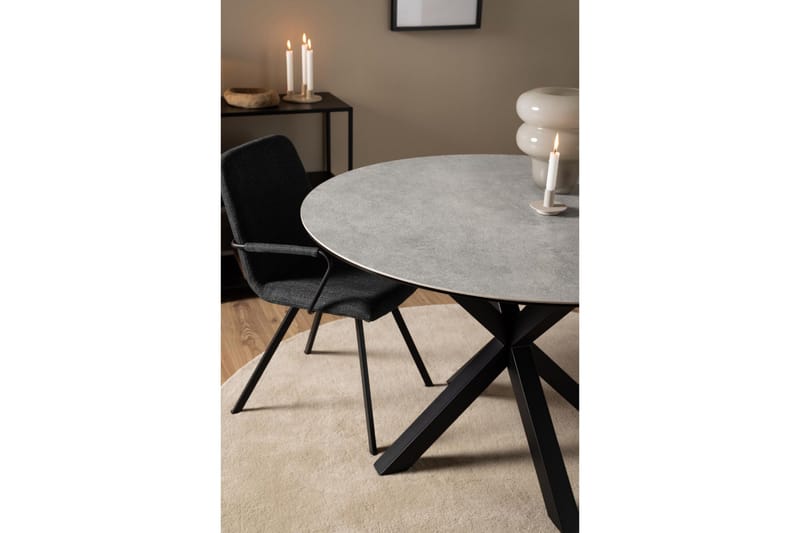 Ganesh Ruokapöytä 119 cm Pyöreä - Harmaa - Huonekalut - Pöytä & ruokailuryhmä - Ruokapöydät & keittiön pöydät