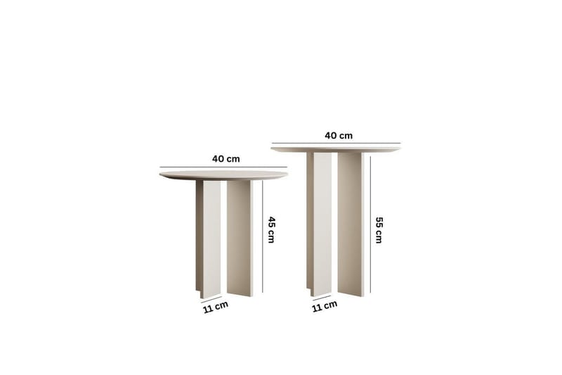 Glenure Sohvapöytä 40 cm - Kermanvalkoinen - Huonekalut - Pöytä & ruokailuryhmä - Sohvapöytä