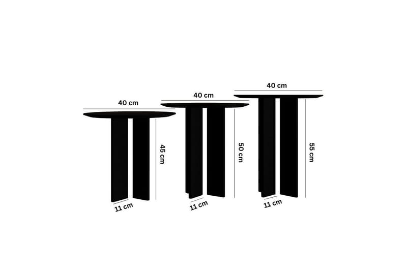 Glenure Sohvapöytä 40 cm - Musta - Huonekalut - Pöytä & ruokailuryhmä - Sohvapöytä