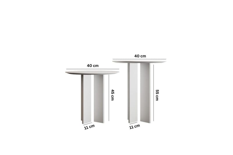 Glenure Sohvapöytä 40 cm - Valkoinen - Huonekalut - Pöytä & ruokailuryhmä - Sohvapöytä