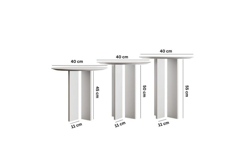 Glenure Sohvapöytä 40 cm - Valkoinen - Huonekalut - Pöytä & ruokailuryhmä - Sohvapöytä