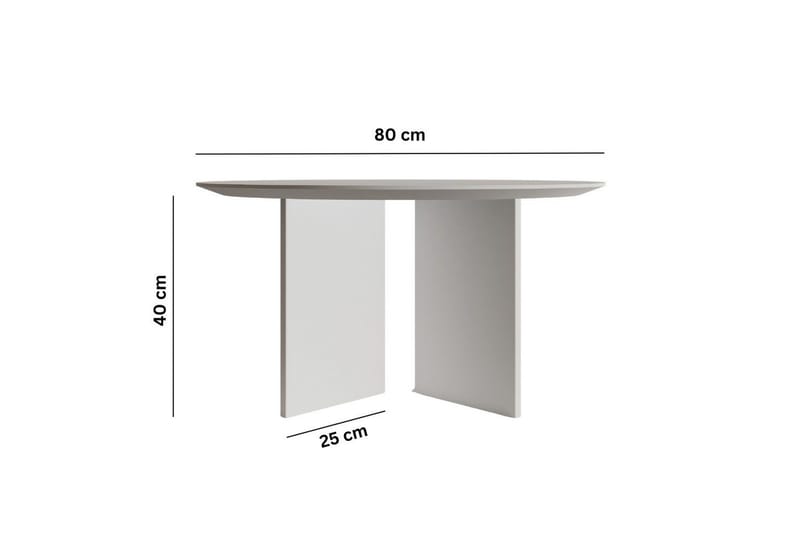 Glenure Sohvapöytä 80 cm - Valkoinen - Huonekalut - Pöytä & ruokailuryhmä - Sohvapöytä