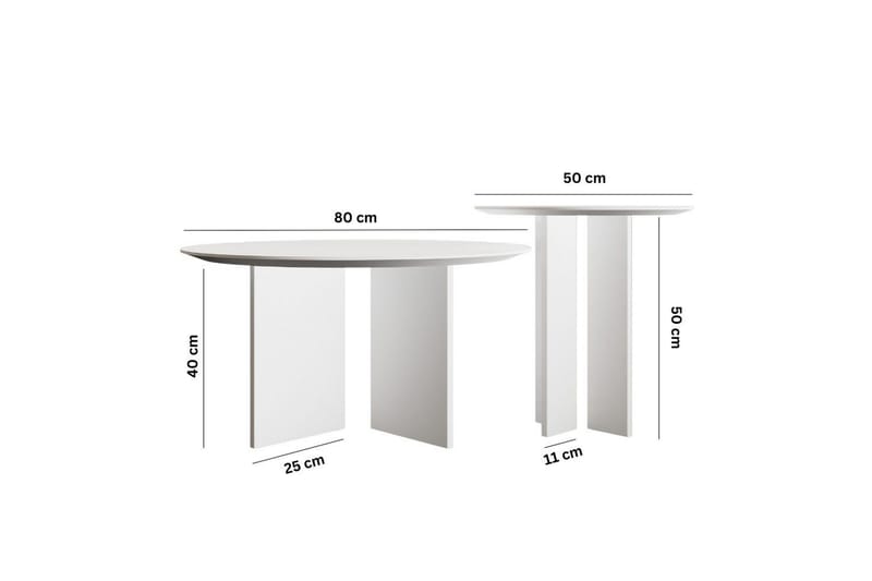 Glenure Sohvapöytä 80 cm - Valkoinen - Huonekalut - Pöytä & ruokailuryhmä - Sohvapöytä