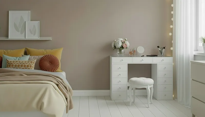 Glow Iso meikkipöytä lasikannella – Säilytystilaa laatikoilla ja lokeroilla 120 cm - Valkoinen - Huonekalut - Pöytä & ruokailuryhmä - Meikki- & kampauspöydät