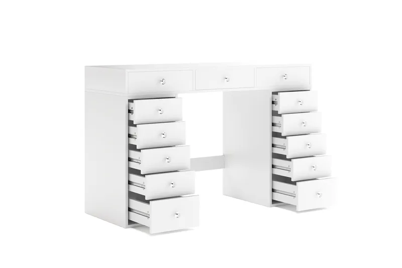 Glow Suuri meikkipöytä – Säilytys laatikoilla 120 cm - Valkoinen - Huonekalut - Pöytä & ruokailuryhmä - Meikki- & kampauspöydät