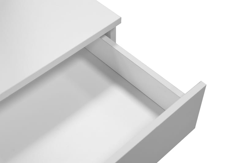 Glow Pieni Meikkipöytä 80 cm peilillä laatikoilla ja jakkaralla - LED-valaistus - Valkoinen - Huonekalut - Pöytä & ruokailuryhmä - Meikki- & kampauspöydät