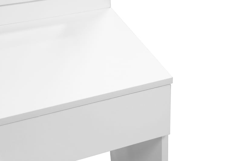 Glow Pieni Meikkipöytä 80 cm peilillä laatikoilla ja jakkaralla - LED-valaistus - Valkoinen - Huonekalut - Pöytä & ruokailuryhmä - Meikki- & kampauspöydät - Meikkipöytä valolla