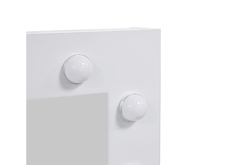 Glow Pieni Meikkipöytä 80 cm peilillä laatikoilla ja jakkaralla - LED-valaistus - Valkoinen - Huonekalut - Pöytä & ruokailuryhmä - Meikki- & kampauspöydät - Meikkipöytä valolla